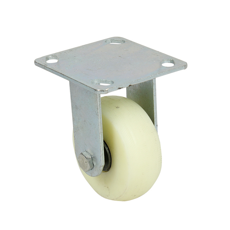 Nylon universal wheel with brake industrial heavy caster storage handling pull cart wheel 456 inch White Ni wheel
