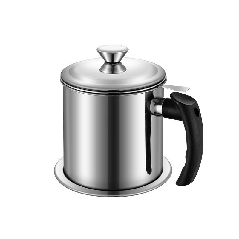 304 Stainless Steel Oil Filter Pot Household Oil Filter Pot Oil Dregs Cup Oil Storage Tank Kitchen Supplies Lard Oil Pot Oil Pot