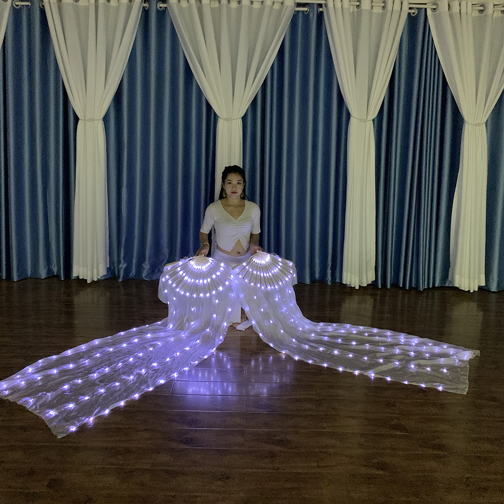 New dance props led luminous fan gradient table performance Oriental dance belly dance bar