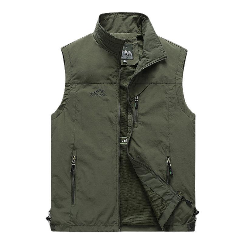 Spring and Autumn New Vest Men's Outdoor Casual Young and Middle-aged Photography Fishing Waistcoat Vest Vest Men's Sports Jacket