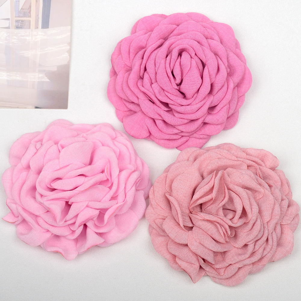 Caro same style baked edge fabric headdress flower 12cm burnt edge big flower diy hair accessories shoes and hats flower corsage jewelry accessories