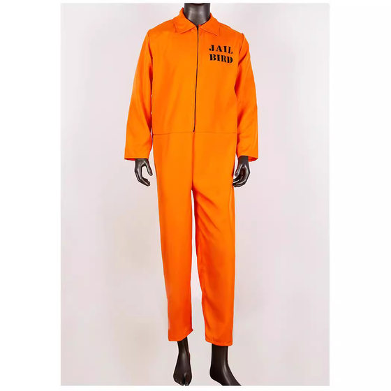 Halloween cos prisoner costume play suit prisoner suit prison uniform prisoner suit orange conjoined prisoner suit