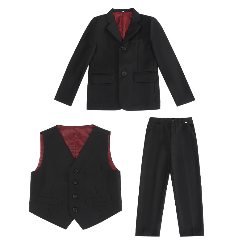 Children's Suit Boys and Girls Children's Suit Fashion Flower Girl Dress Host Performance Dress A Generation of Hair