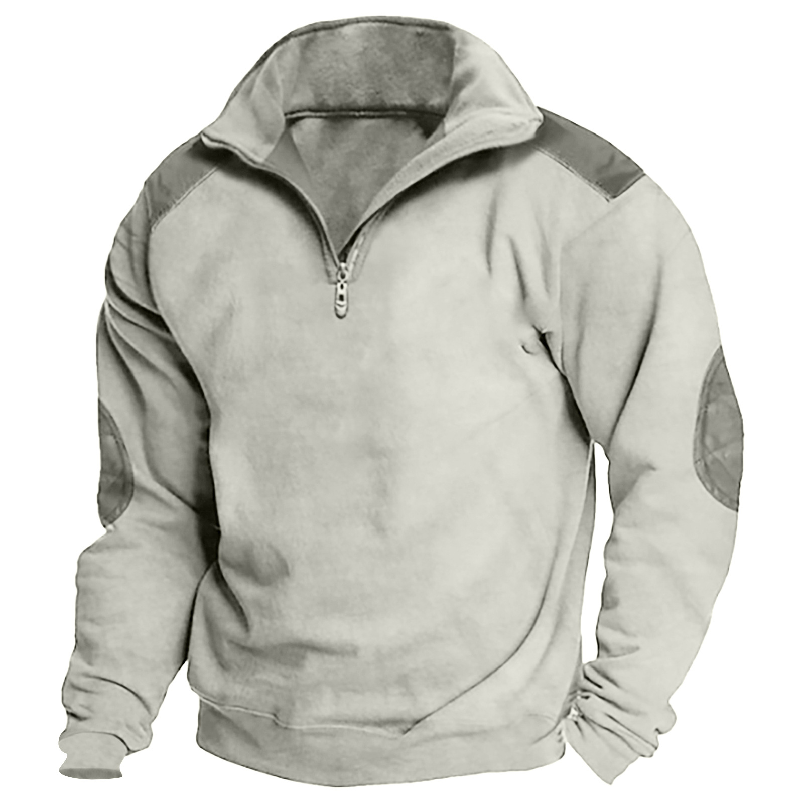 2023 autumn and winter new cross-border sweater stand collar men's street fashion zipper polo sweater
