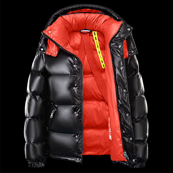 European Station Bright Face Down Jacket Men's Short 2024 Winter New Fashion Brand Couple Hooded Thickened Warm Jacket