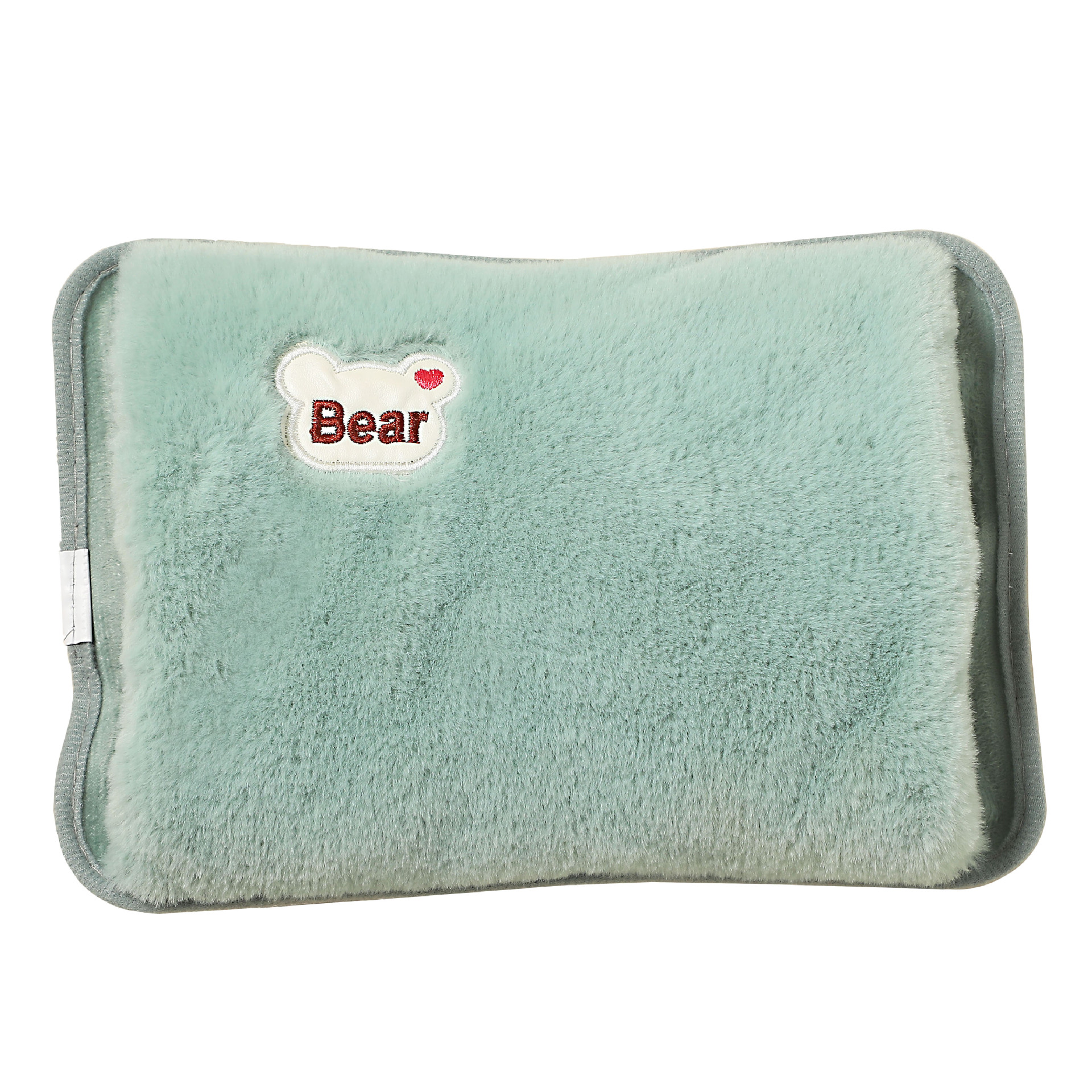 In stock safety explosion-proof charging hot water bag bear head embroidery hand pillow electric heating bag removable and washable hand warmer foreign trade