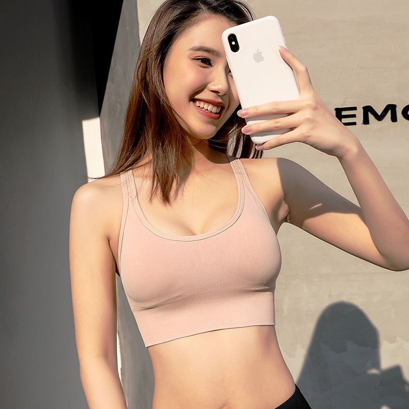 Back-breasted fitness adjustable shock-proof sweat-wicking running sports underwear hollow back sports bra big chest small