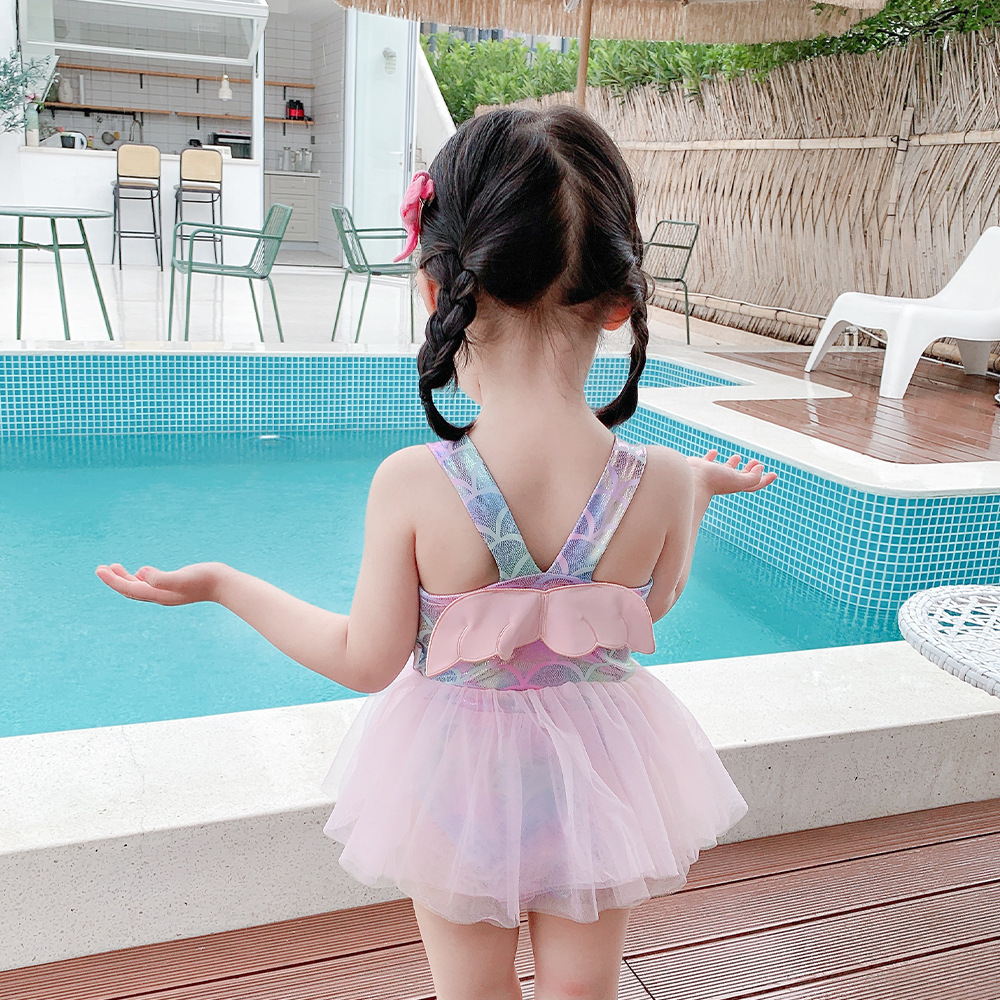 Girls' Swimsuit 1-6 Years Old Children's Wear Summer Women's Baby Internet Celebrous One-piece Swimsuit Mermaid Rainbow Swimsuit CY169