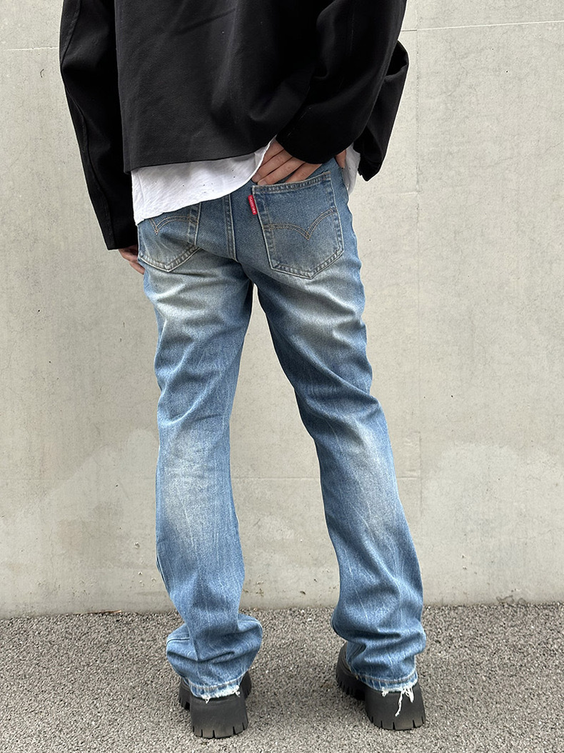 cleanfit jeans trousers light colored ripped washed vibe men and women vintage trendy 517 vintage high street OS