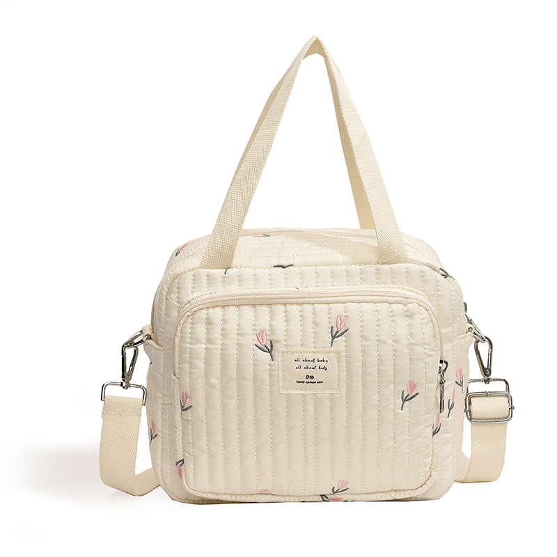Korean Style Mummy Bag Polyester New Style Bear Embroidered Mother and Baby Bag Large Capacity Outgoing Mother Shoulder Crossbody Bag Cross-border Crossbody Bag