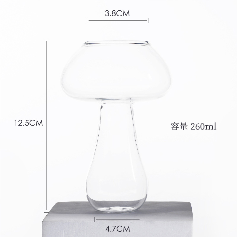 透明なガラスバーキノコ型カクテルグラスクリエイティブシャンパン赤ワインユニークなガラスカップ日常使用|undefined