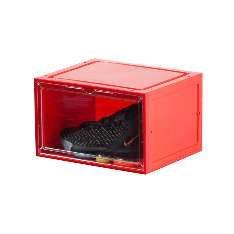 鞋子收纳架夜光声控透明鞋盒侧开防尘收纳磁吸加厚塑料收纳盒批发