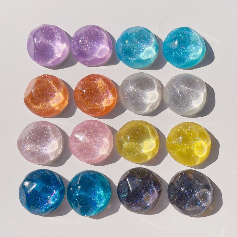 Star Dot irregular water ripple round resin patch diy semicircle jewelry accessories mobile phone shell material