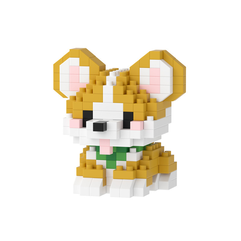 Compatible with Lego Hakimi Puppy Husky Kitten Muppet Microparticles Building Blocks Ornaments Children's Educational Toys Batch