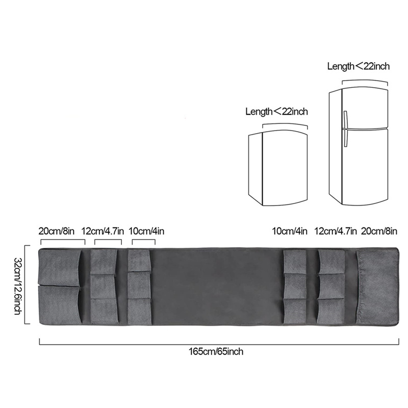 Refrigerator storage hanging bag with 15 oversized fabric pockets save space easy to install applicable mini refrigerator