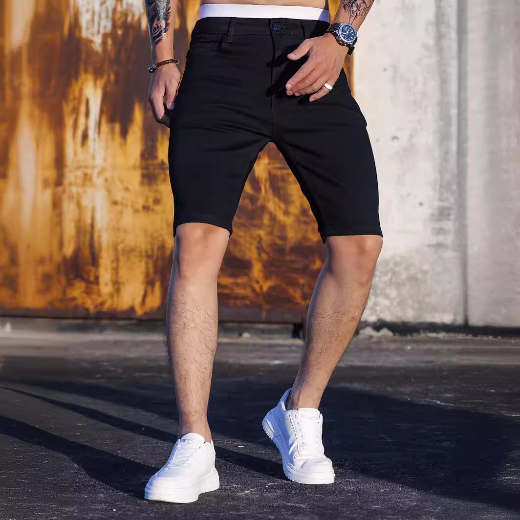 Across Europe and the United States men's stretch Denim shorts Amazon AliExpress men's new Denim shorts new