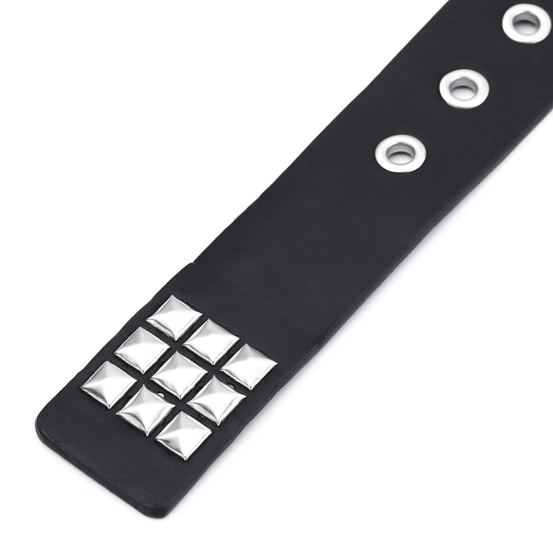 European and American Square Bead Rivet Belt Metal Pyramid Belt Men and Women Cross Border Belt Punk Hardware Jeans Belt