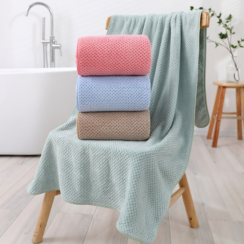 Pineapple Coral Fleece Bath Towel Women's Summer Wrap Household Instagram Style Couple's Pure Cotton Water Absorbent Quick-Drying Beach Towel