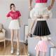 Spot high waist pleated skirt skirt women's autumn skirt academic style Korean solid color anti-light A- line skirt wholesale