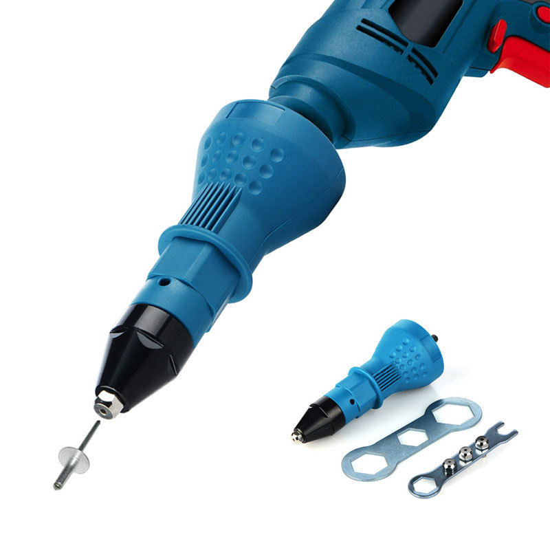 Electric adapter pull rivet gun blue pull core black cap upgrade willow gun pull rivet in stock wholesale