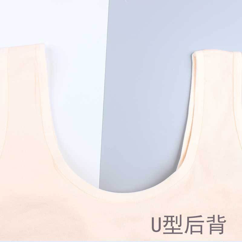 In stock girls' development period vest cotton girls' anti-exposure plus pad small tube top free size wireless girl wrapped chest