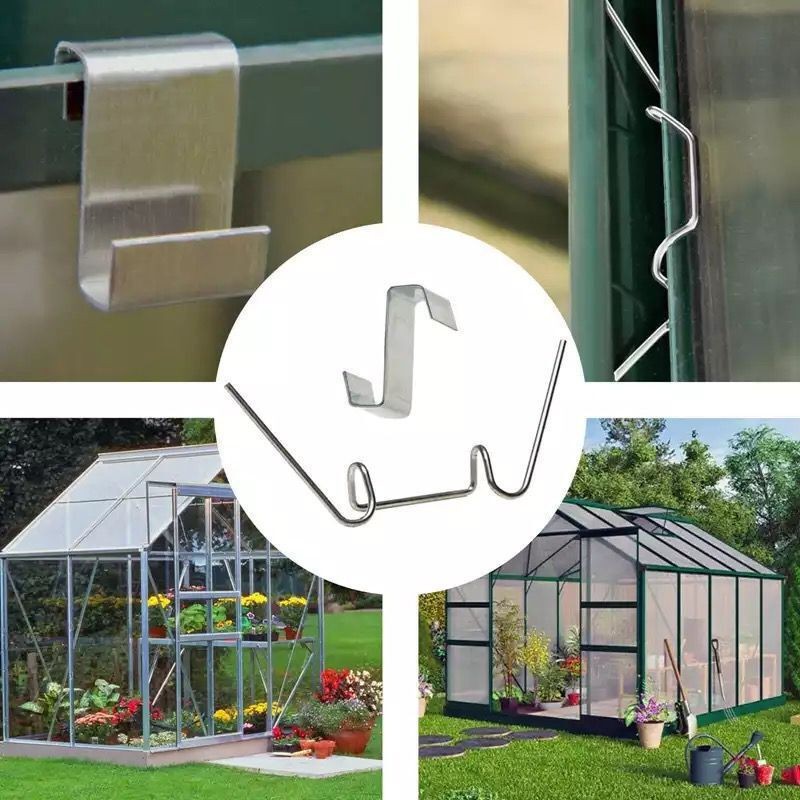Garden greenhouse glass plate fixing clip W-shaped nail greenhouse door and window fixing card maintenance accessories