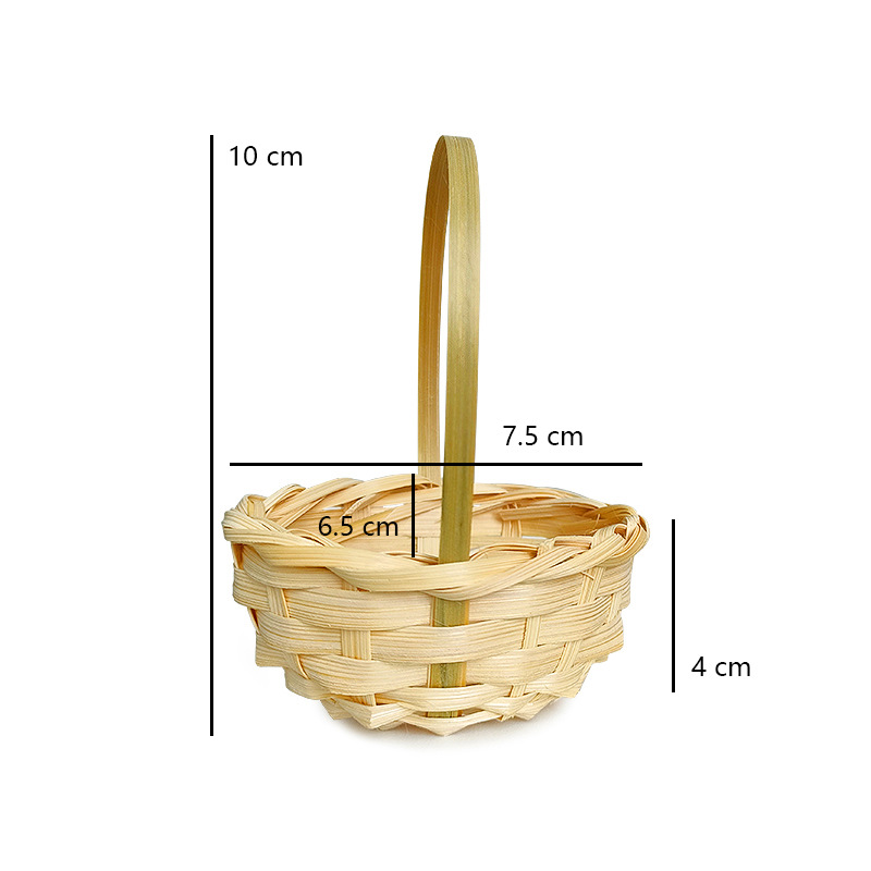 Mans and Rattan Woven Mini Basket Small Flower Basket DIY Toy Hand-held Basket Micro Landscape Decoration Basket Hand-held Flower Basket