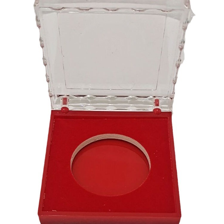 4cm commemorative coin medal packing box crystal box plastic box protective box gold and silver coin badge single gift box