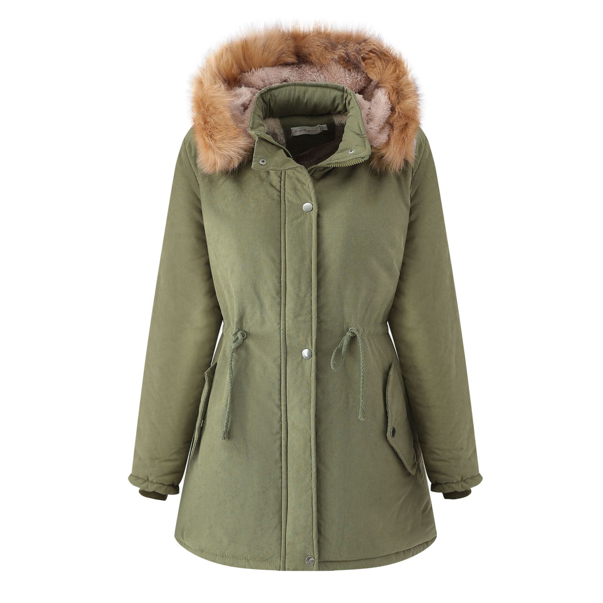 2023 Autumn and Winter Cross-border Women's Thickened Lamb Velvet Cotton-padded Clothes Women's Loose Women's Cotton-padded Clothes Detachable Cap and Velvet Jacket