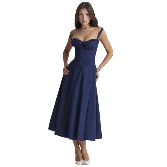 2024 popular summer commuter elegant solid color fashion high-end sling dress skirt for women