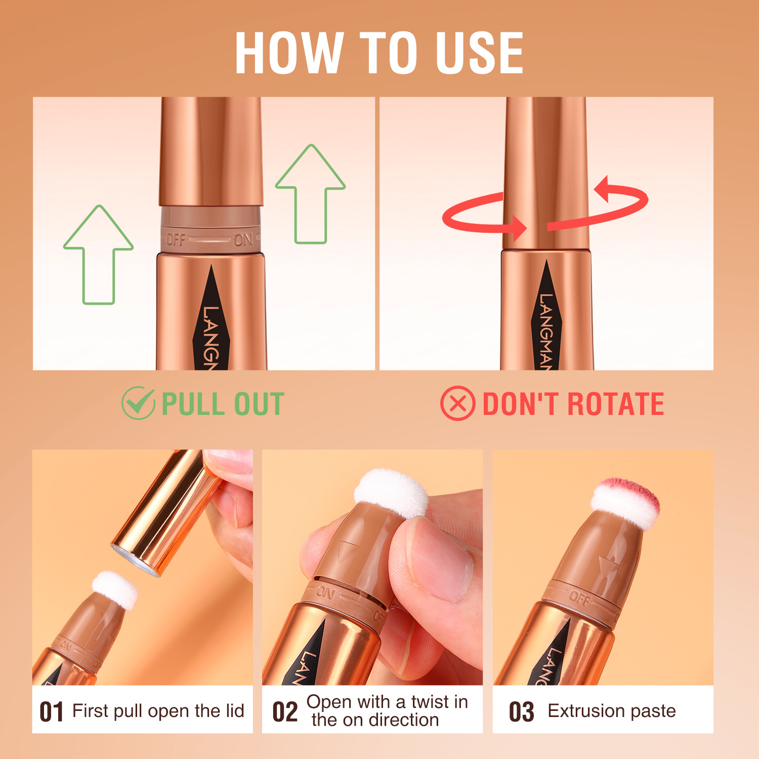 Langmanni air cushion repair blush highlight combination multi-color optional Amazon makeup liquid blush