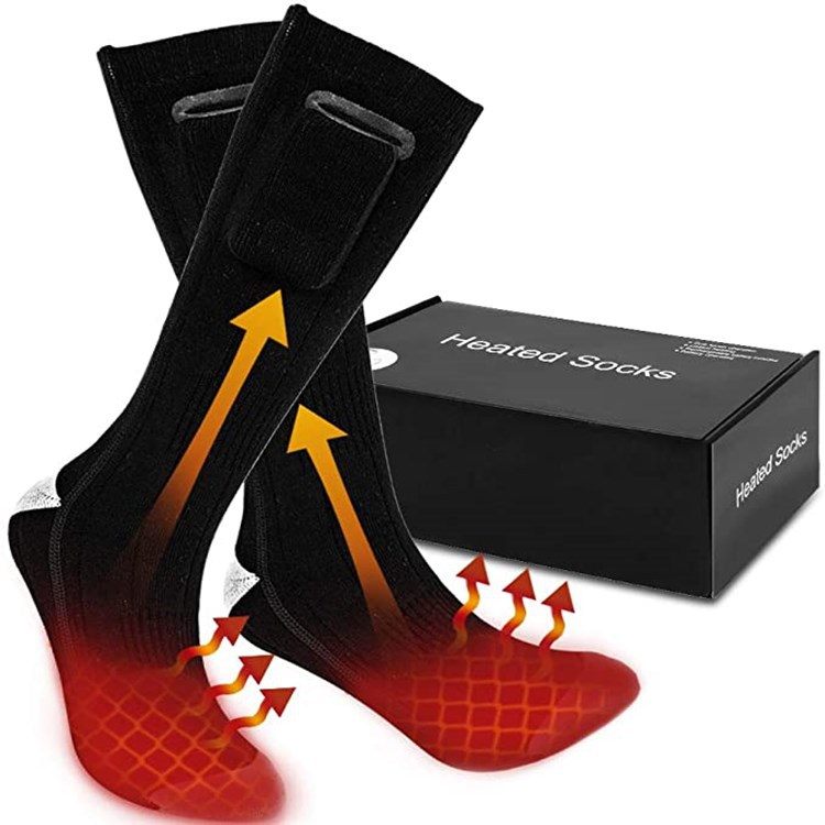 Cross-border heating socks winter warm electric socks USB charging long tube cold-proof socks for men and women winter heating feet warm