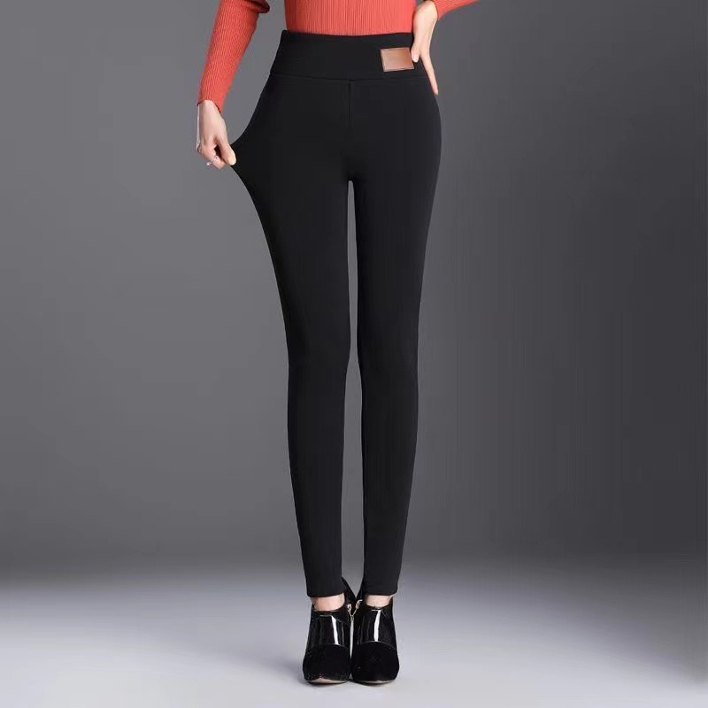 Lamb fleece leggings 2023 autumn and winter wear plus velvet padded mother warm feet plus velvet padded padded pencil pants