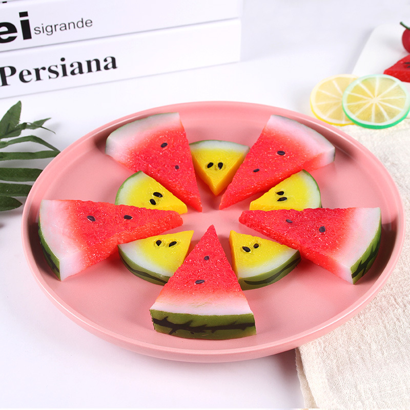 PVC simulation watermelon slices fake fruit watermelon keychain pendant decoration model shooting photography decoration props