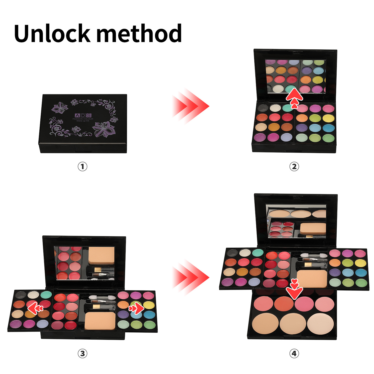 Cross-border ADS aidisi 6328 makeup eyeshadow plate 39 Color Eyeshadow plate lipstick powder cake lipstick makeup suit