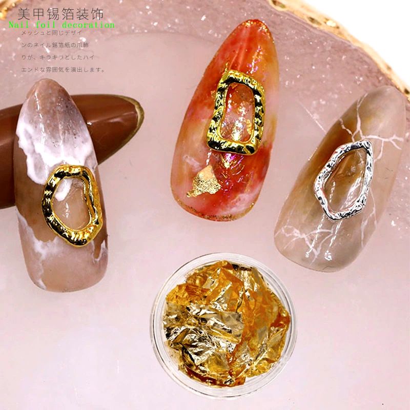 Color tin foil gold and silver nail jewelry fragments stickers nail stickers nail gold foil paper manufacturers wholesale