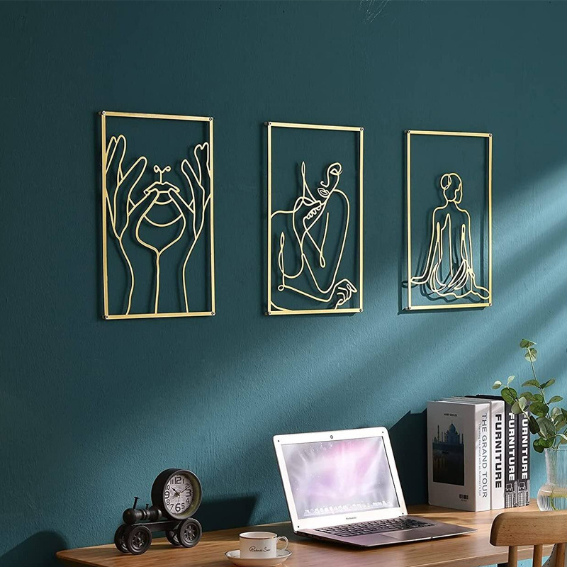 Cross-border metal iron female body line silhouette art wall hanging ornaments home wall decoration factory supply