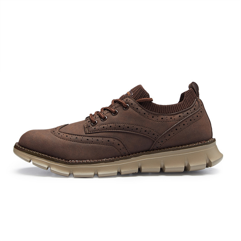 2023 Summer Korean men's shoes casual leather shoes brogue casual men's shoes leather shoes leatheMens shoes