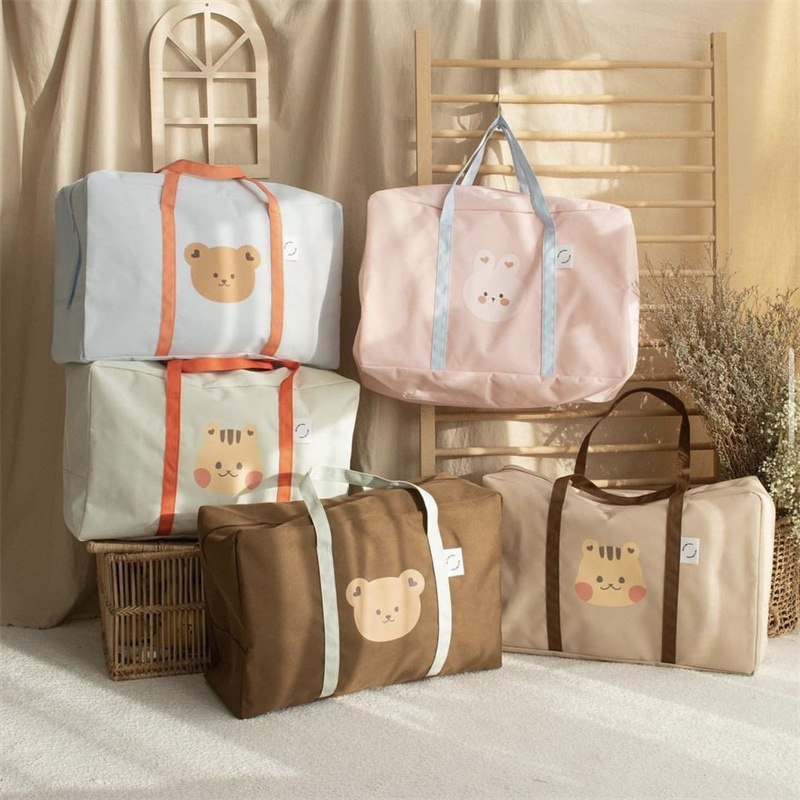 ins South Korea same style solid color Bear kindergarten quilt storage bag bedding packing bag large capacity luggage bag