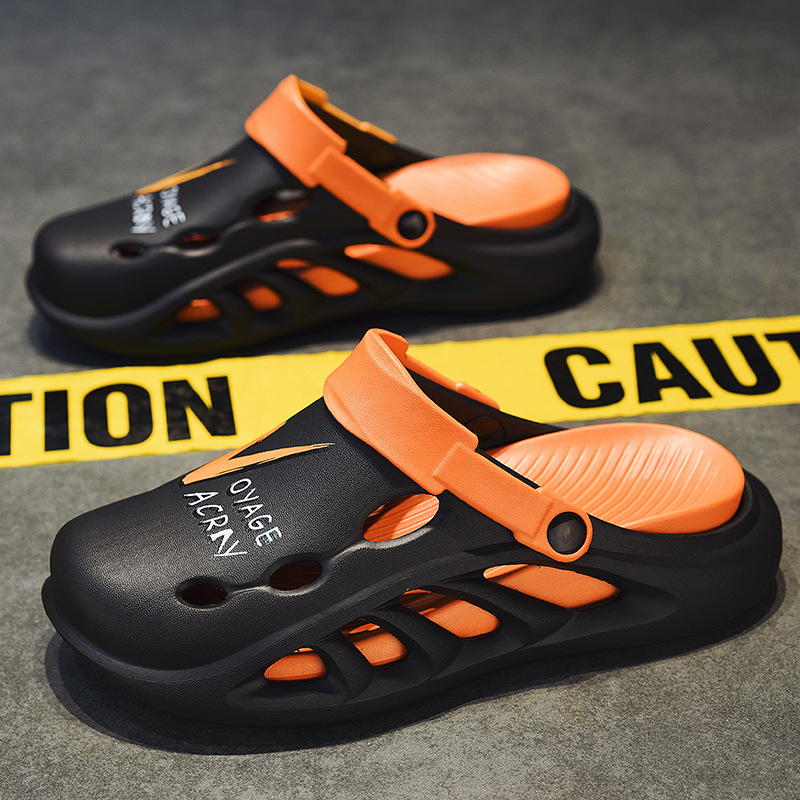 2023 Summer new creative men's slippers non-slip super soft platform indoor and outdoor College couple hole shoes