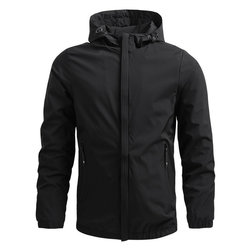 Jacket coat spring new Korean casual men's baseball uniform hooded solid color fashion brand men's foreign trade can be standard