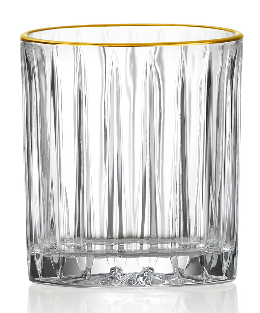 Entry Luxury Phnom Penh Vertical Strip Large Whiskey Lead-free Glass Mug Household Red Wine Yerie Beer Mug Water suit