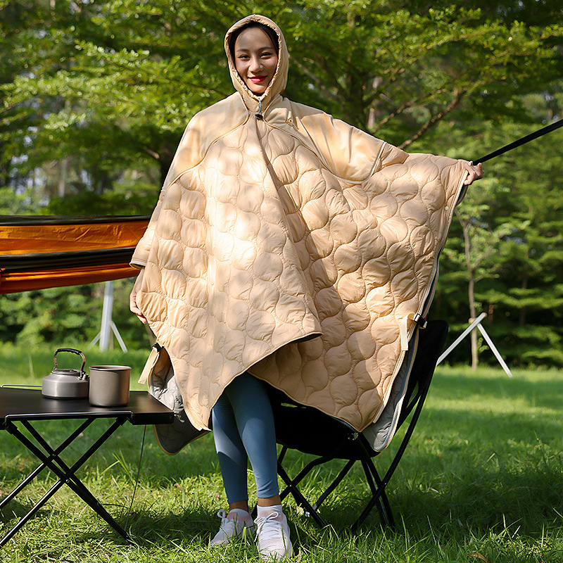 Outdoor Cloak Wearing Sleeping Bag Adult Autumn and Winter Multifunctional Cold-proof Warm Cloak Camping Sleeping Bag Blanket