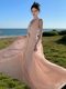 High-end sleeveless V-neck halter dress gentle temperament wooden ear backless seaside holiday beach dress Super fairy