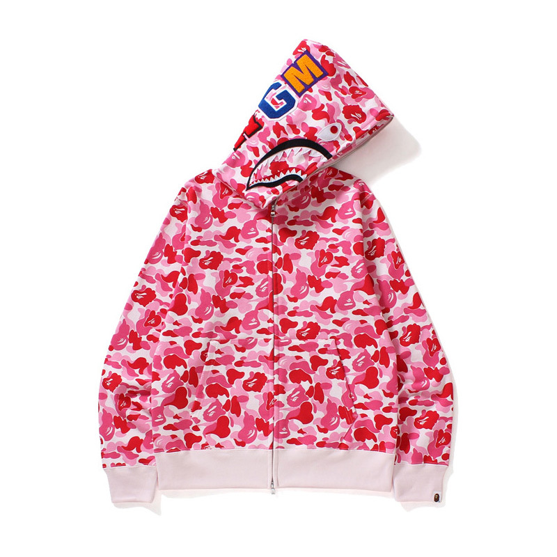 Foreign trade cross-border wholesale tide brand shark head classic camouflage men's sweater casual loose hooded top women's coat