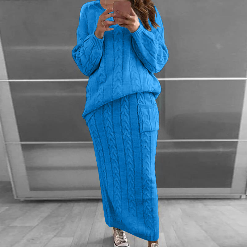 AliExpress autumn and winter new women's clothing Amazon wish European and American fashion twist needle sweater dress in stock