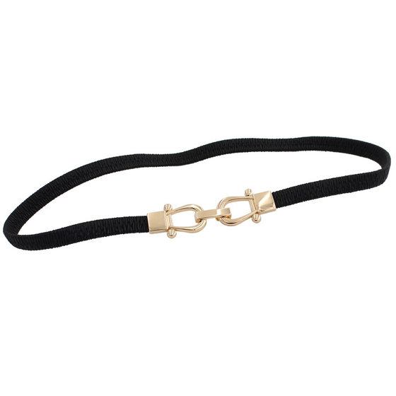 Elastic Thin Belt Women's Ins Style Decorative Golden Hook with Skirt Small Size Elastic Waist Chain 3 Sizes