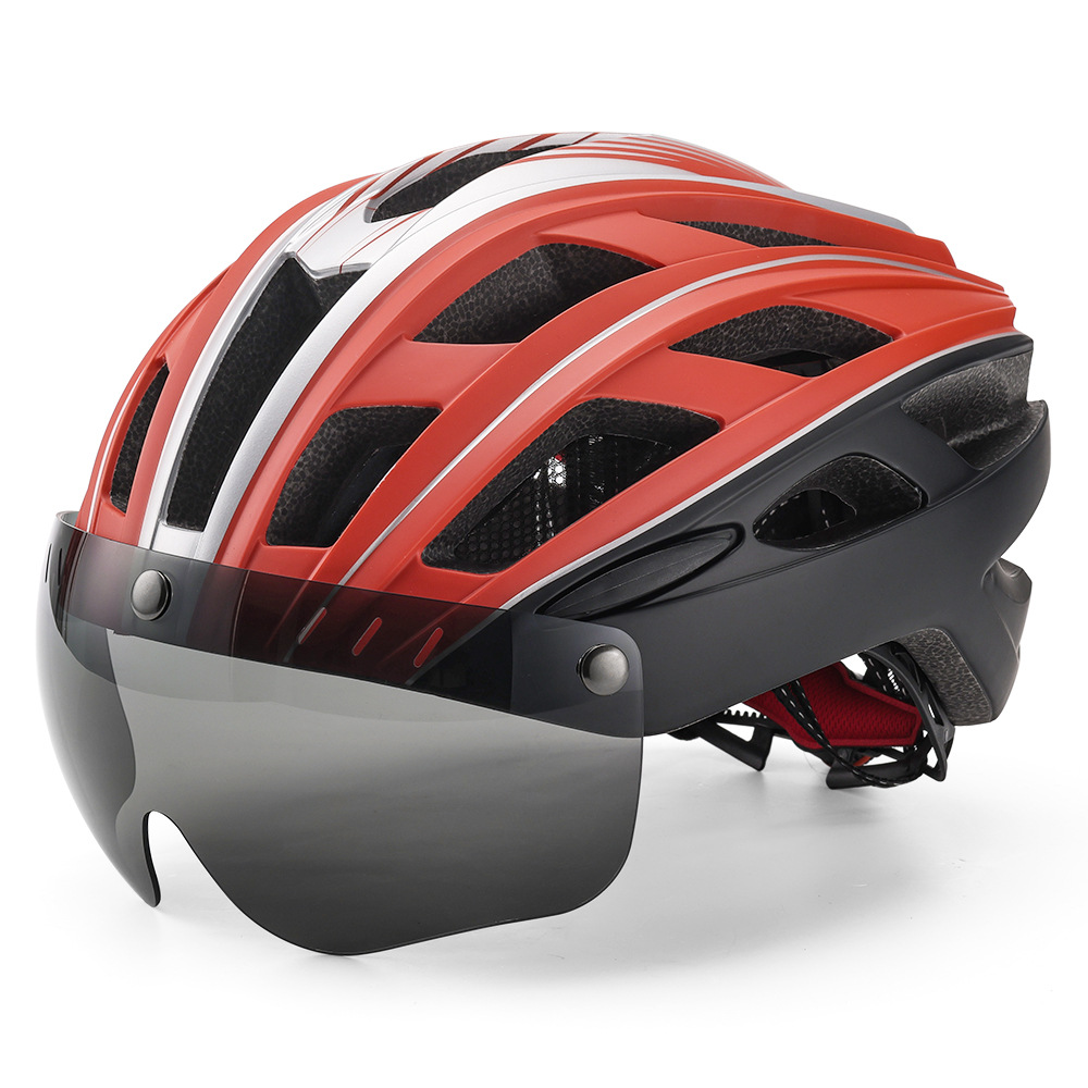 Factory in stock bicycle helmet goggles integrated molding riding helmet men and women mountain bike helmet equipment