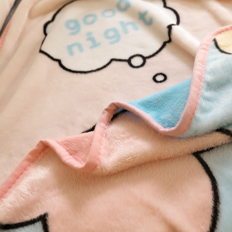 Flannel single-layer children's blanket cartoon flower summer air conditioning kindergarten nap blanket