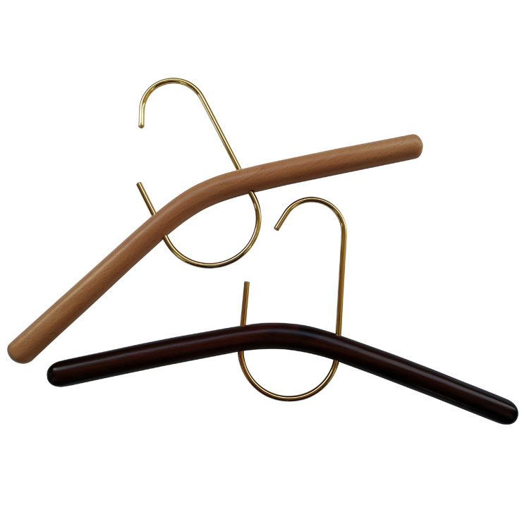 New Light Luxury Beech Women's Solid Wood Clothes Hanger Wedding Dress Shop Clothing Store Wooden Clothes Hanger Creative Wooden Clothes Hanger Wholesale